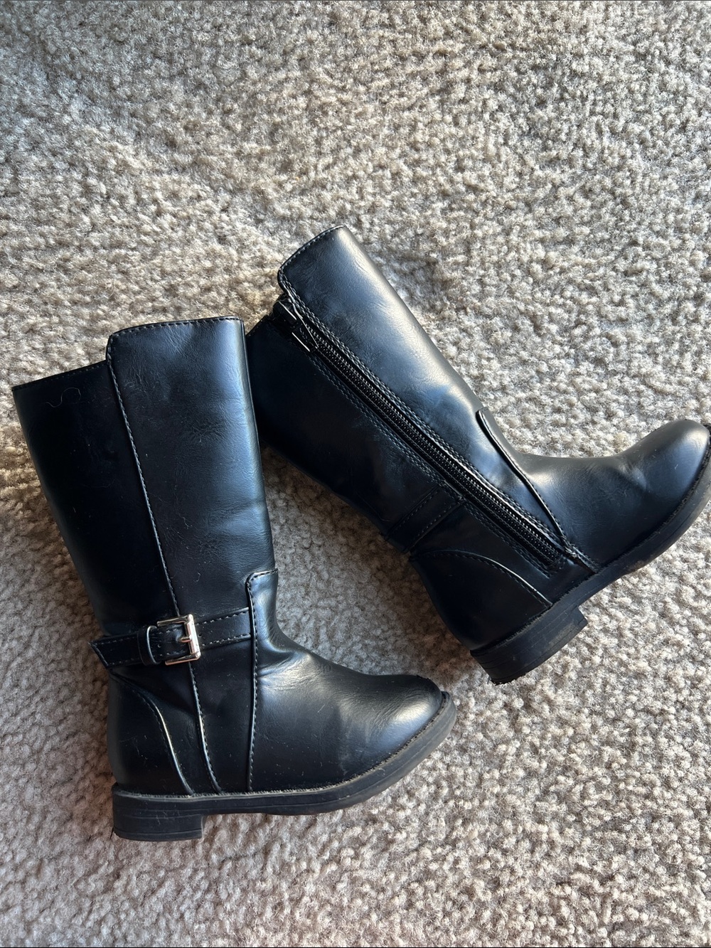 Kids Black Mid-Calf Boots